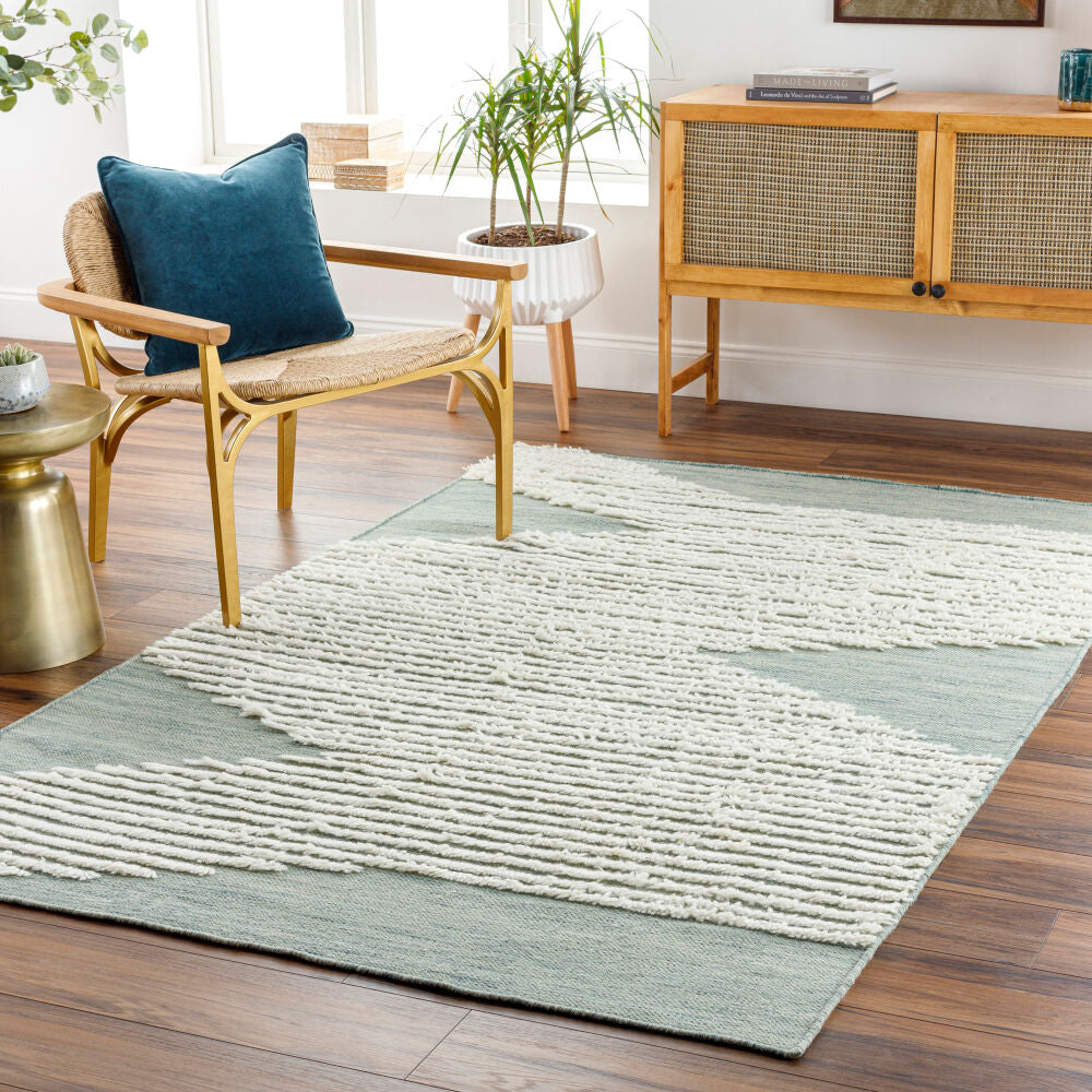 Apache Cream/Sage Handmade Rug - roomscene