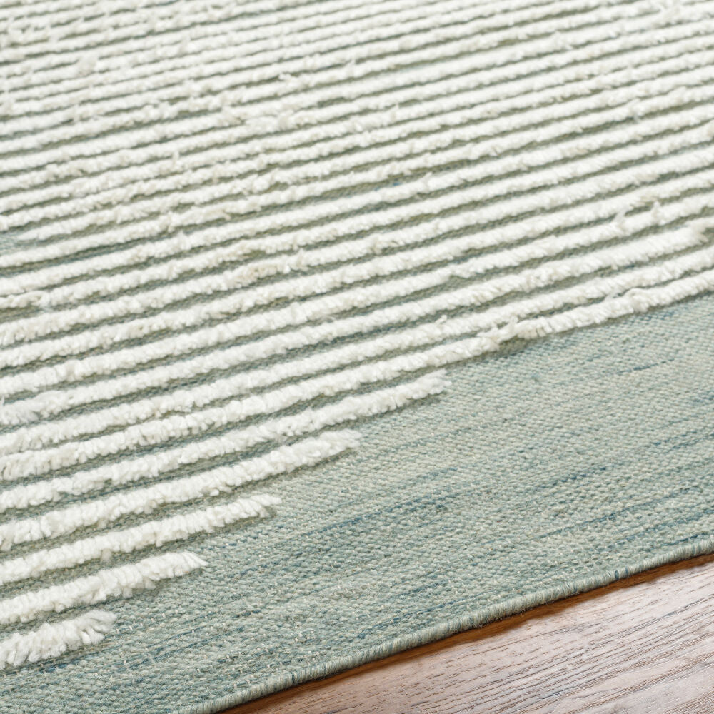 Apache Cream/Sage Handmade Rug - texture