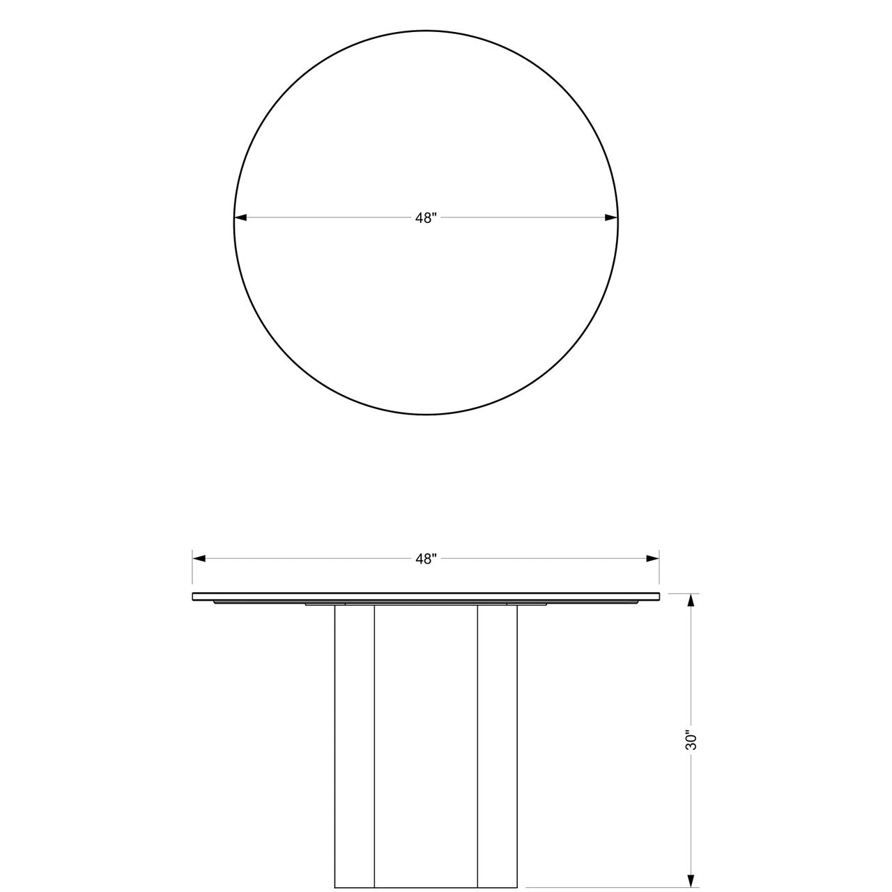 Marbelle - Martie 48" Dining Table - Toronto Sand Marble Finish