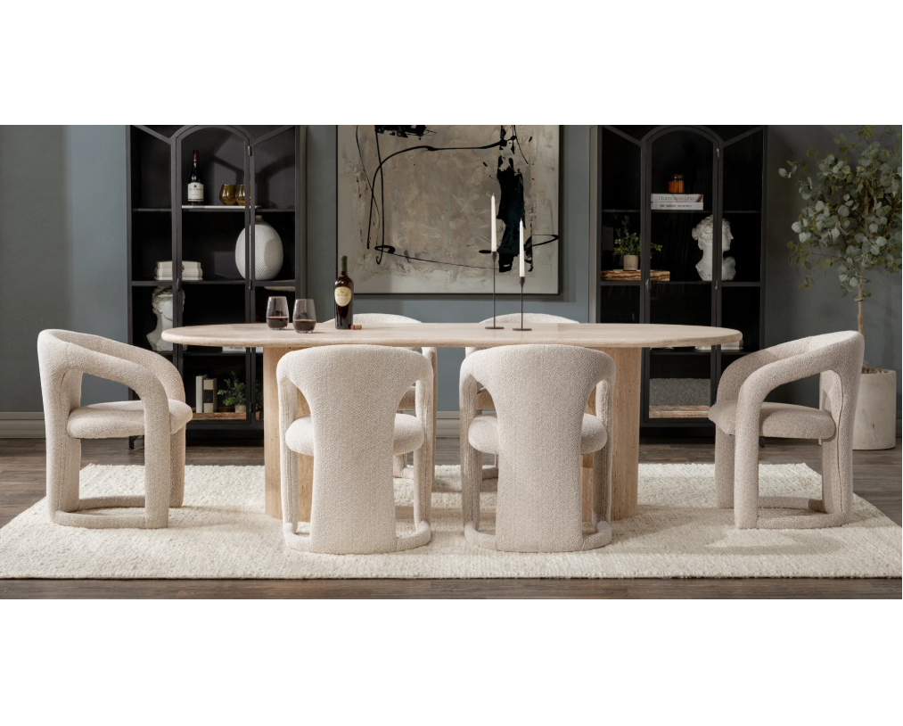 Archie Cream Upholstered Barrel Back Dining Chair