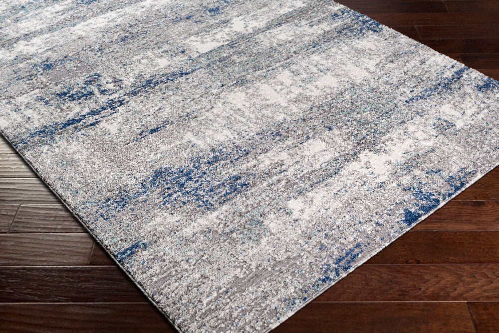Andorra Aqua/Off-White Machine Woven Rug ARD-2301 - corner
