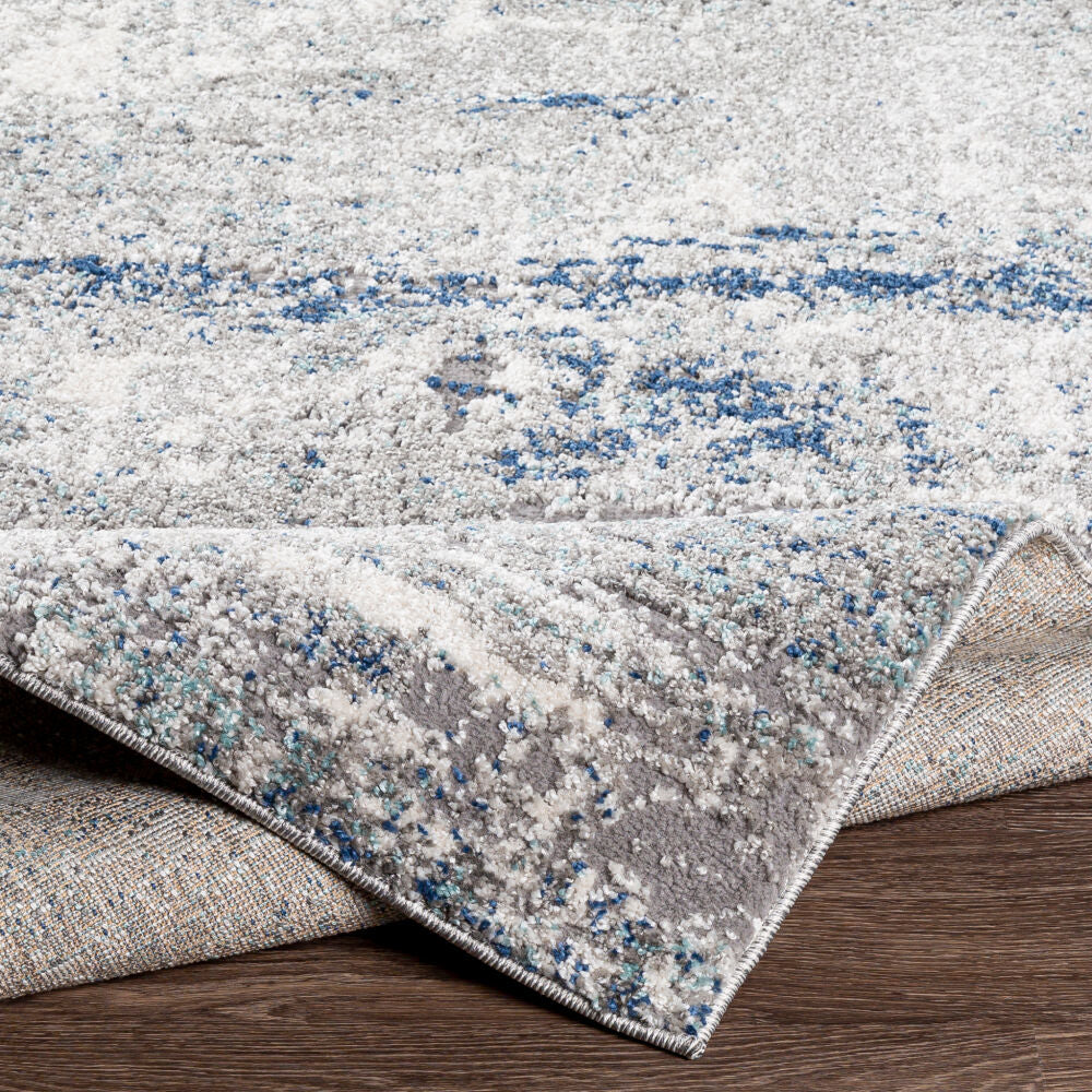 Andorra Aqua/Off-White Machine Woven Rug ARD-2301 - fold