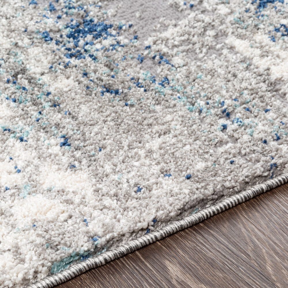 Andorra Aqua/Off-White Machine Woven Rug ARD-2301 - texture