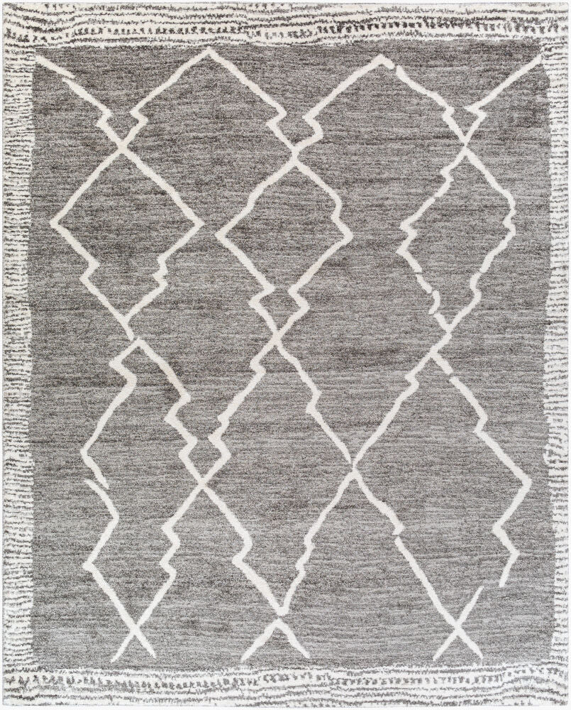 Andorra Charcoal/Off-White Machine Woven Rug - 2' x 2'11"