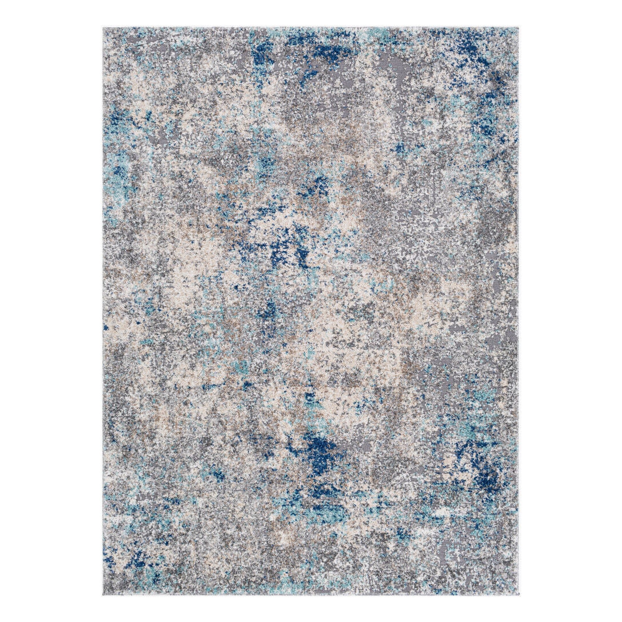 Andorra Aqua/Off-White Machine Woven Rug ARD-2311 - 2' x 2'11"