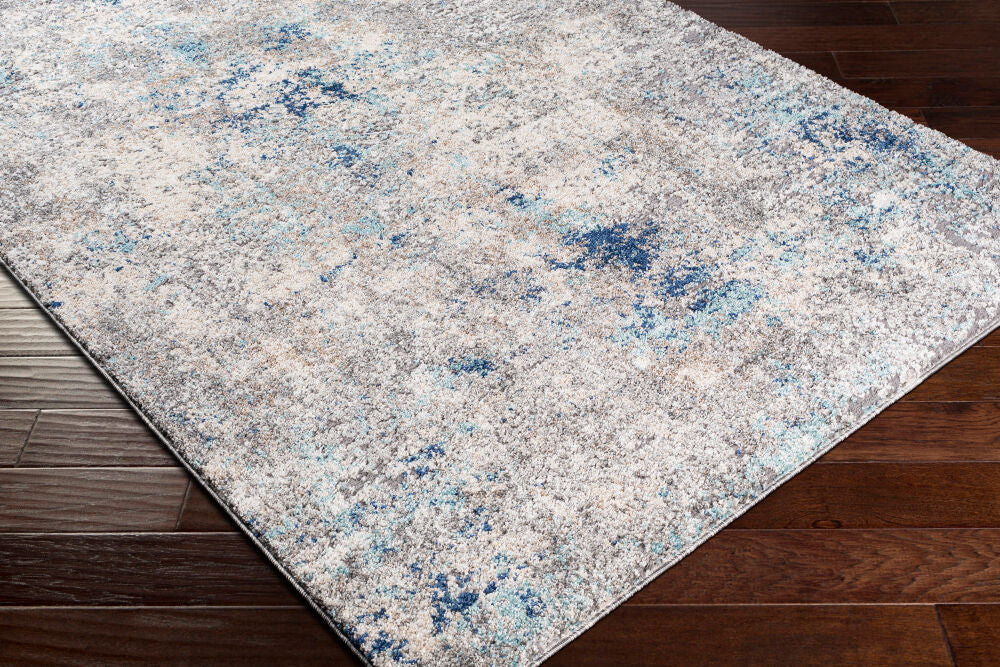 Andorra Aqua/Off-White Machine Woven Rug ARD-2311 - corner