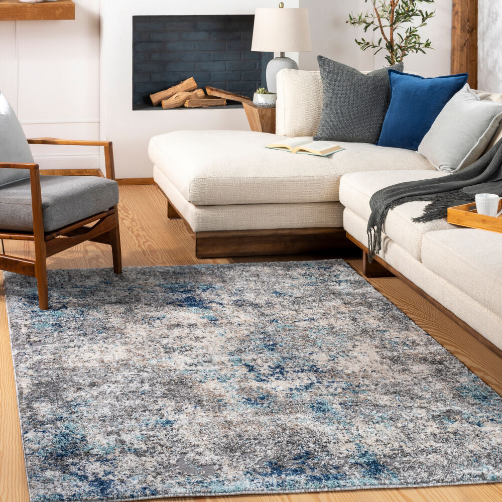 Andorra Aqua/Off-White Machine Woven Rug ARD-2311 - roomscene