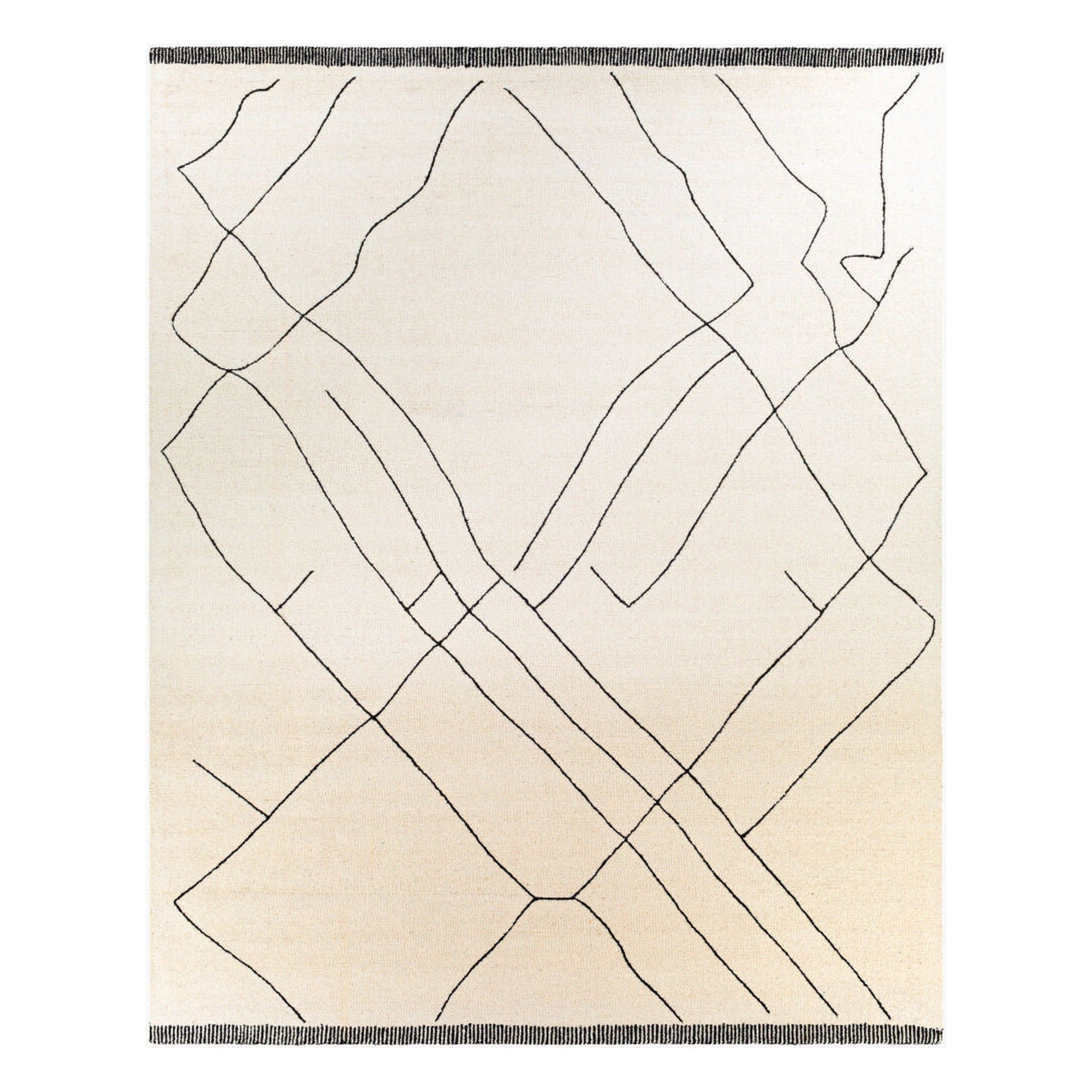 Arsenal Black/Cream Handmade Rug - 10' x 14'