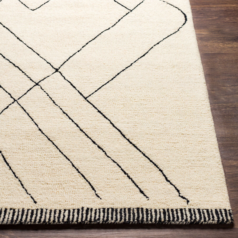 Arsenal Black/Cream Handmade Rug - front
