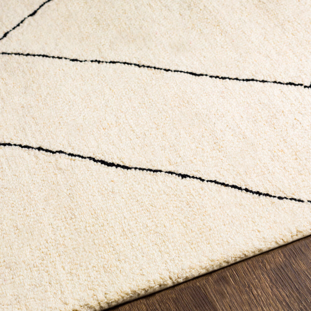 Arsenal Black/Cream Handmade Rug - texture