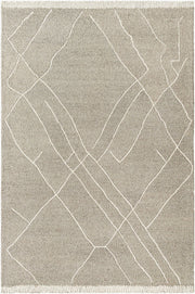 Arsenal Cream/Medium Gray Handmade Rug - 5' x 7'6"