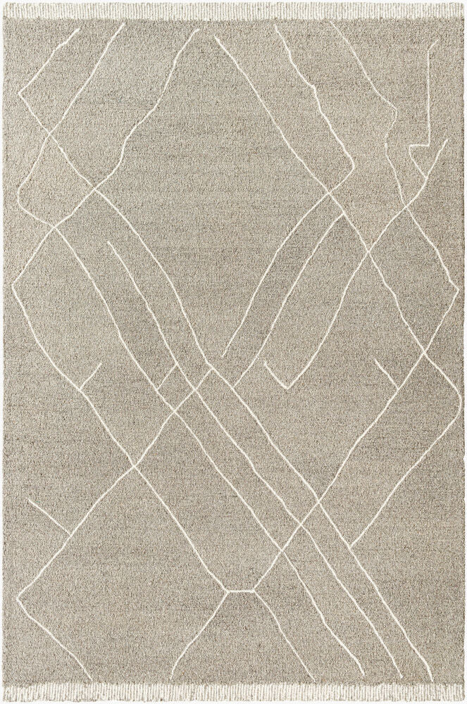 Arsenal Cream/Medium Gray Handmade Rug - 5' x 7'6"