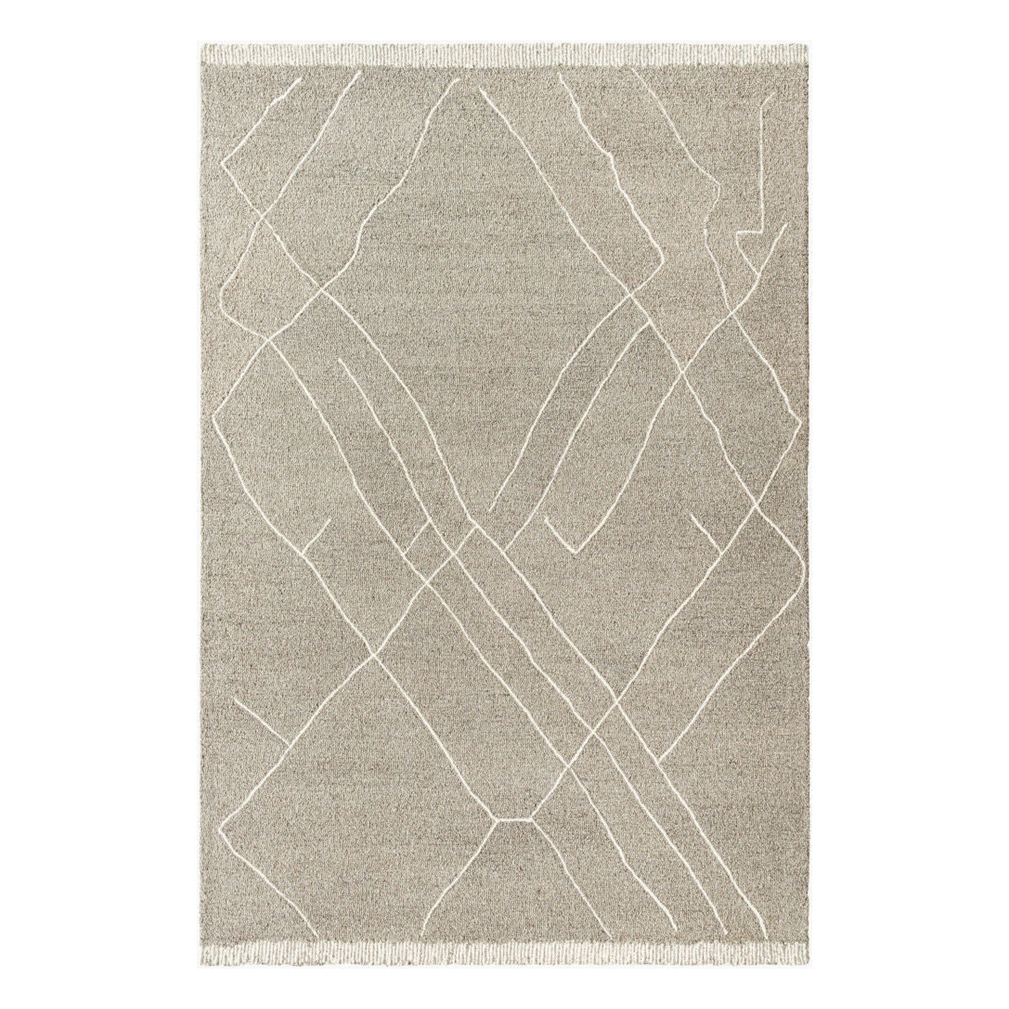 Arsenal Cream/Medium Gray Handmade Rug - 5' x 7'6"
