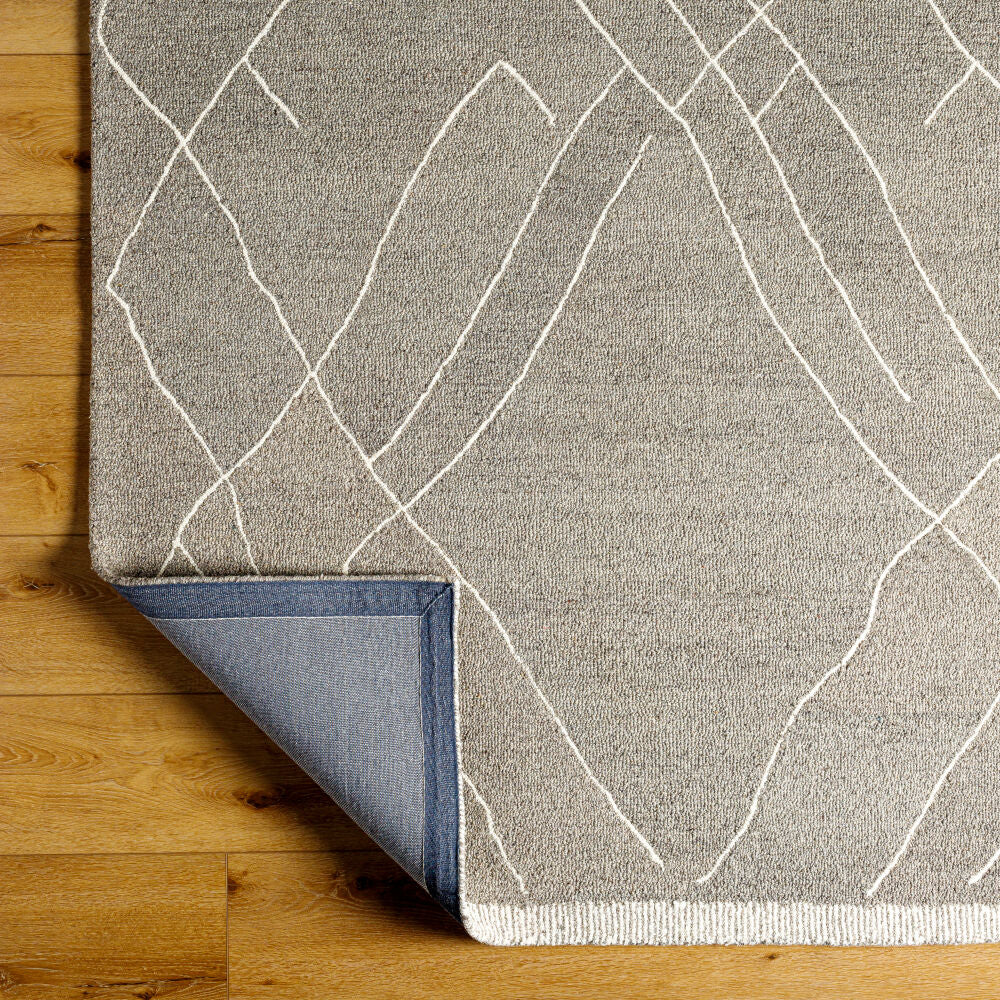 Arsenal Cream/Medium Gray Handmade Rug - fold