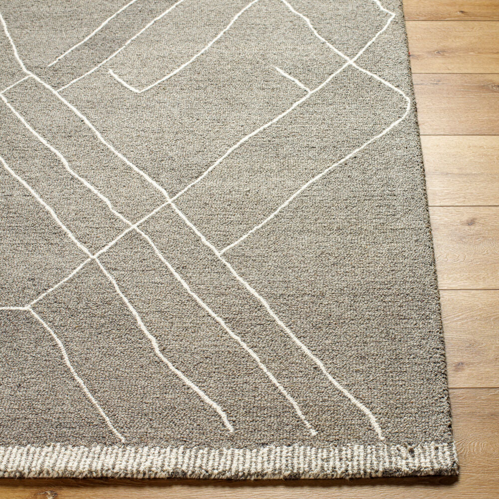 Arsenal Cream/Medium Gray Handmade Rug - front