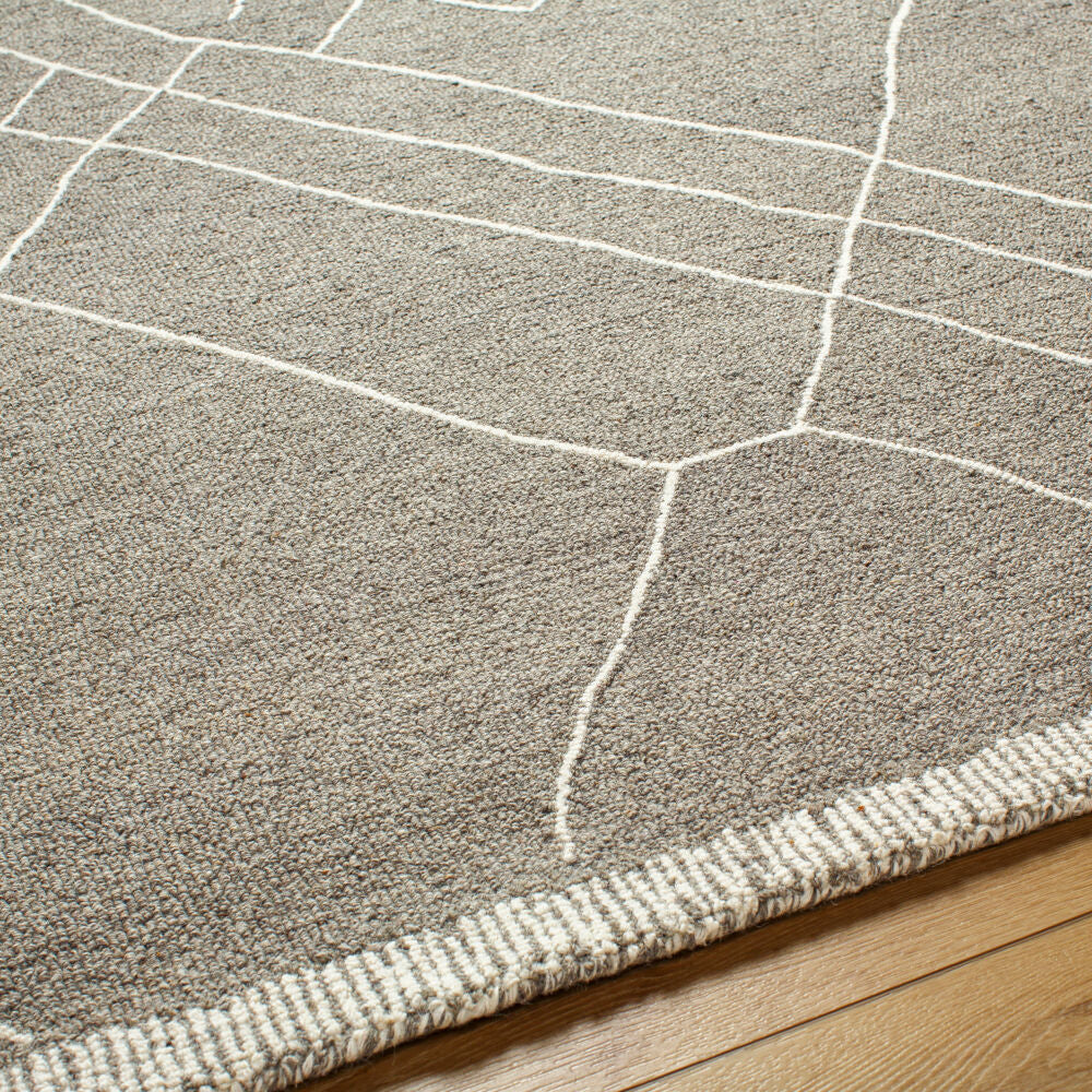 Arsenal Cream/Medium Gray Handmade Rug - texture