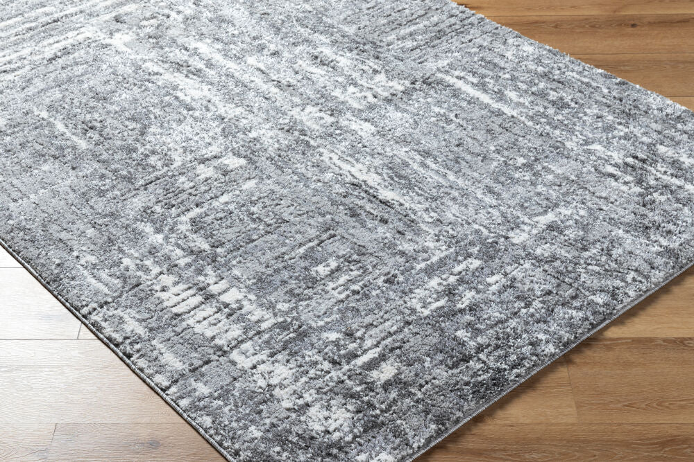 Andorra Plus Charcoal/Light Gray Machine Woven Rug - corner