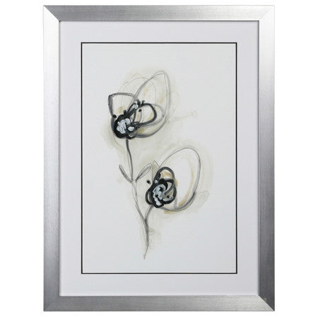 Monochrome Floral IX 18"