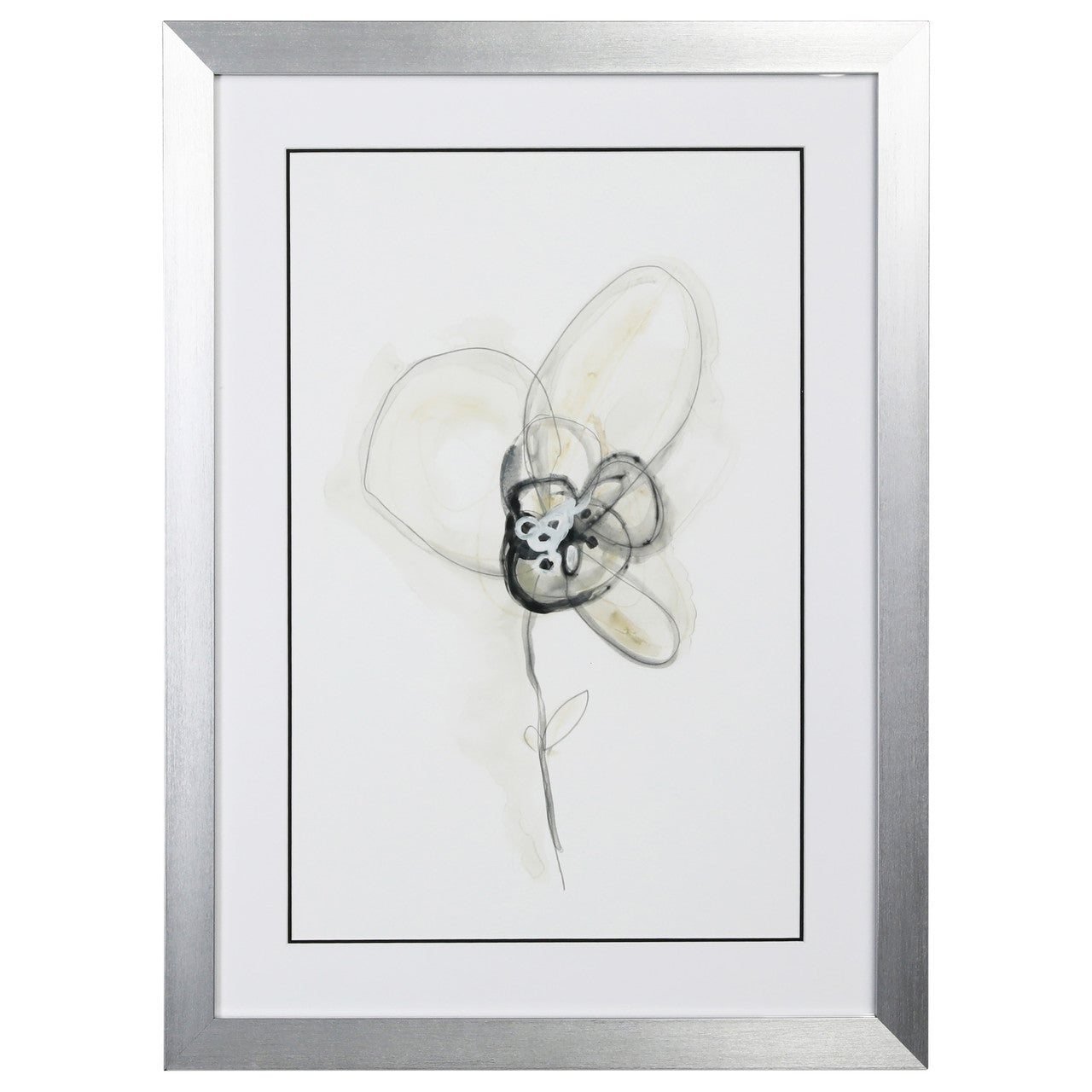 Monochrome Floral I 18"