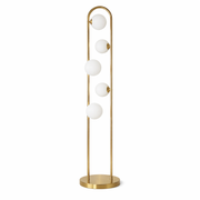 Artema Floor Lamp | White Frosted Globes and Brass Frame
