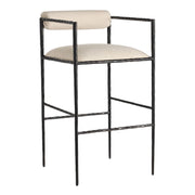 Barbana Bar Stool Oxford White Performance Fabric by Arteriors