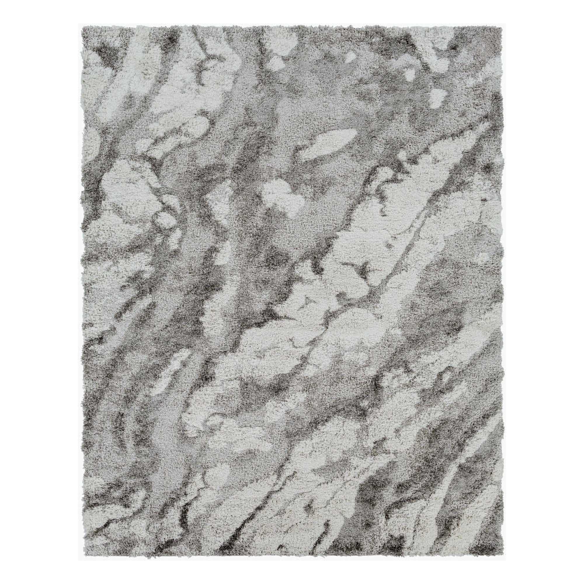 Alta Shag Gray/Off-White Machine Woven Rug ASG-2301 - 2' x 2'11"
