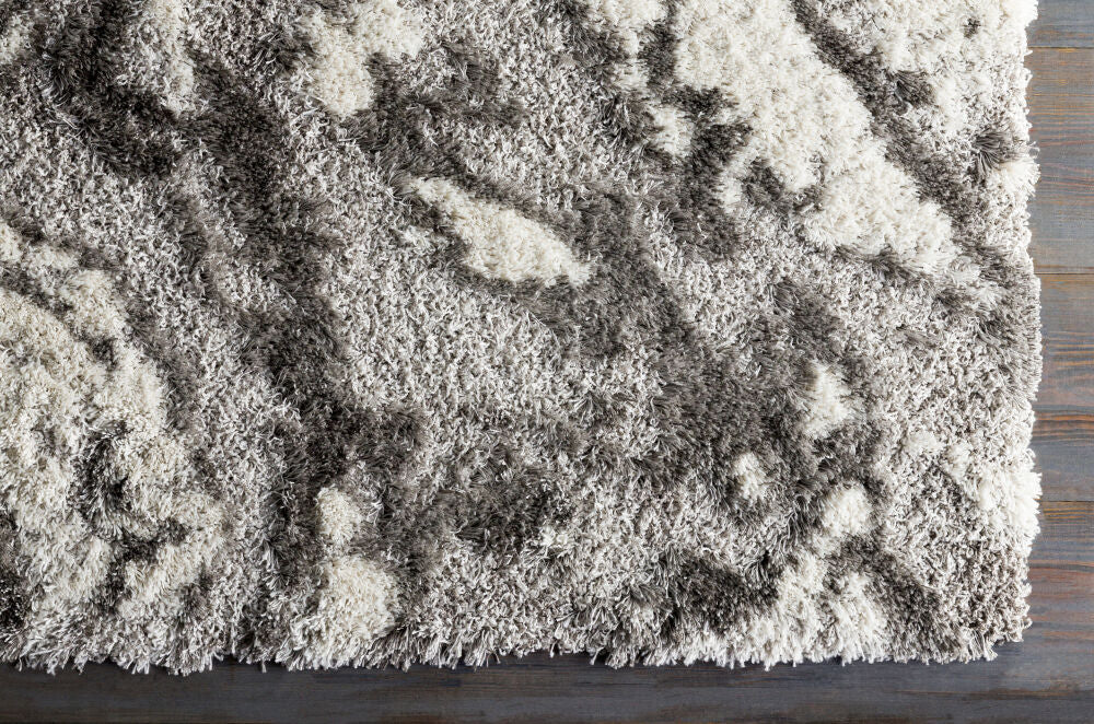 Alta Shag Gray/Off-White Machine Woven Rug ASG-2301 - overhead