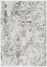 Alta Shag Light Gray/Off-White Machine Woven Rug - 2' x 2'11"