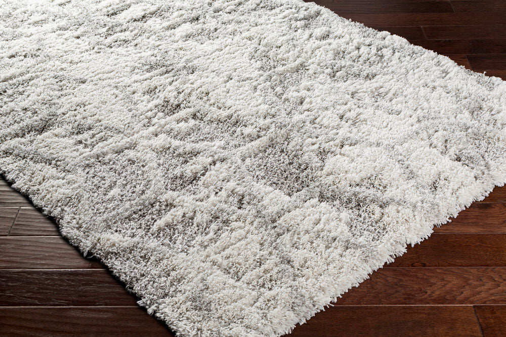 Alta Shag Light Gray/Off-White Machine Woven Rug - corner