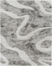Alta Shag Charcoal/Off-White Machine Woven Rug - 2' x 2'11"