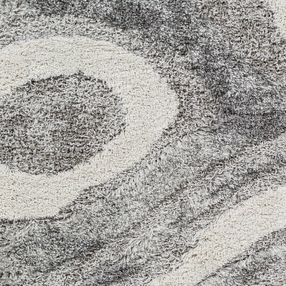 Alta Shag Charcoal/Off-White Machine Woven Rug - swatch