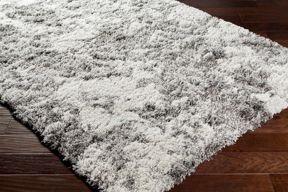 Alta Shag Gray/Off-White Machine Woven Rug ASG-2304 - corner