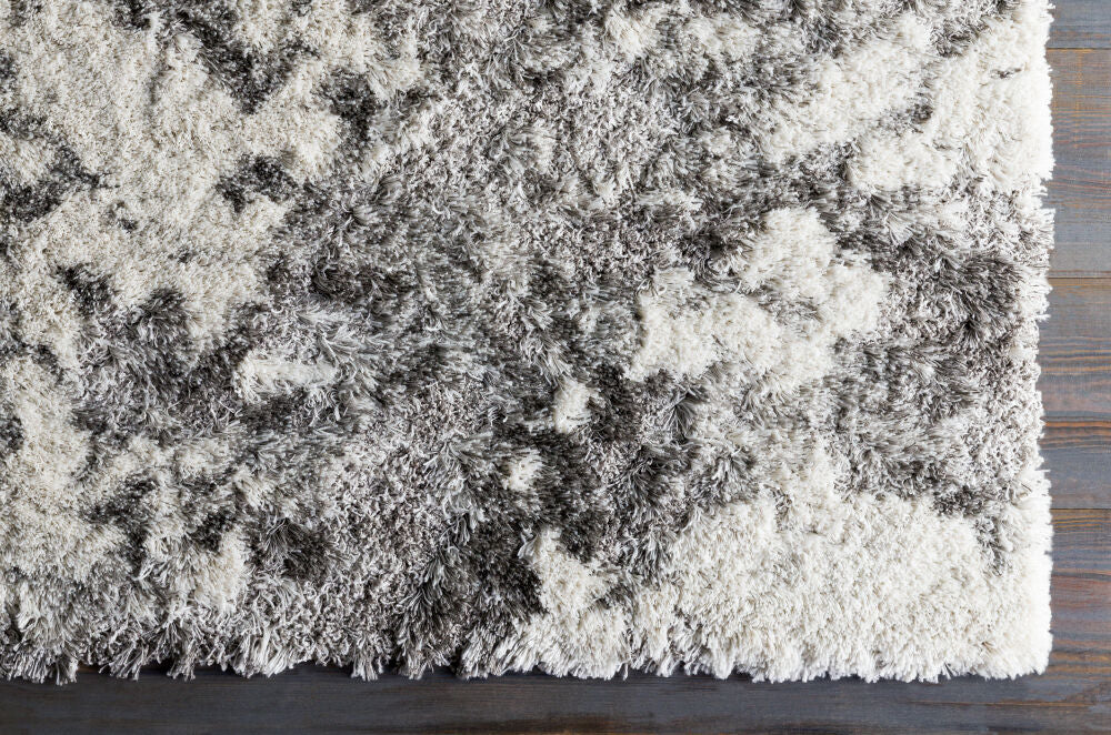 Alta Shag Gray/Off-White Machine Woven Rug ASG-2304 - overhead