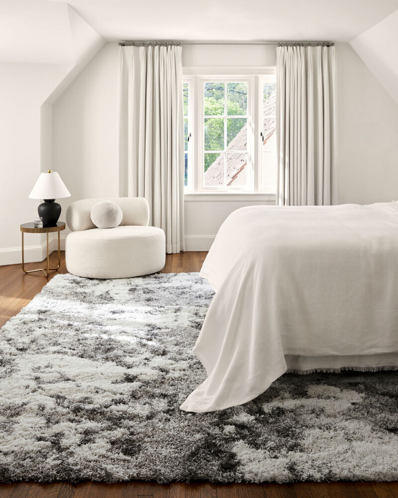 Alta Shag Gray/Off-White Machine Woven Rug ASG-2304 - roomscene