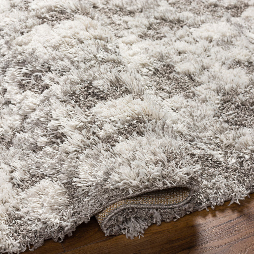 Alta Shag Gray/Off-White Machine Woven Rug ASG-2305 - fold