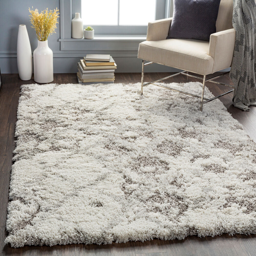 Alta Shag Gray/Off-White Machine Woven Rug ASG-2305 - roomscene