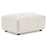 Kaynes Chic Tufted Ivory Boucle Ottoman - Ashcoft Furniture