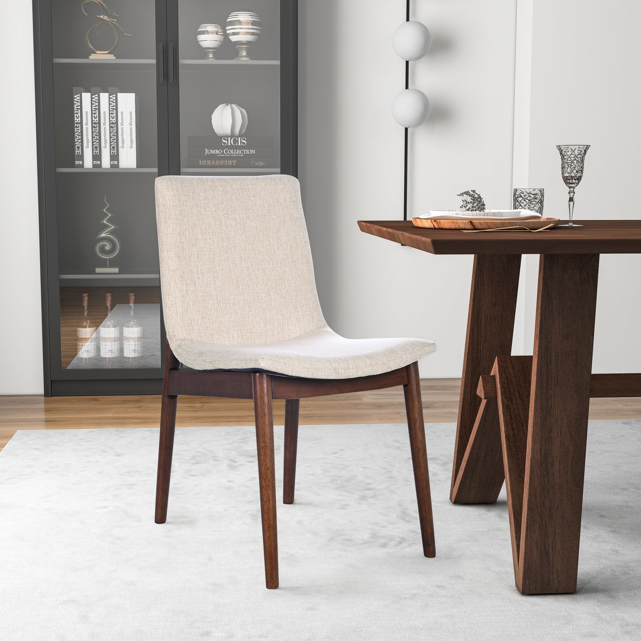 Ravel Beige Fabric Dining Chair Set of 2