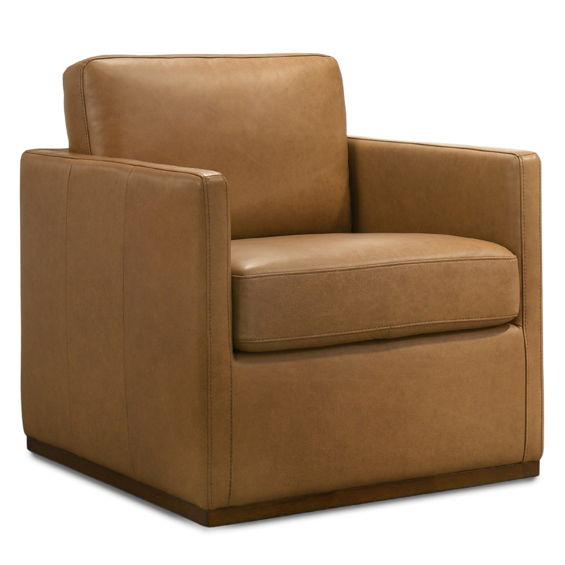 Darien Stylish 360° Swivel Chair with Top-Grain Buffalo Leather