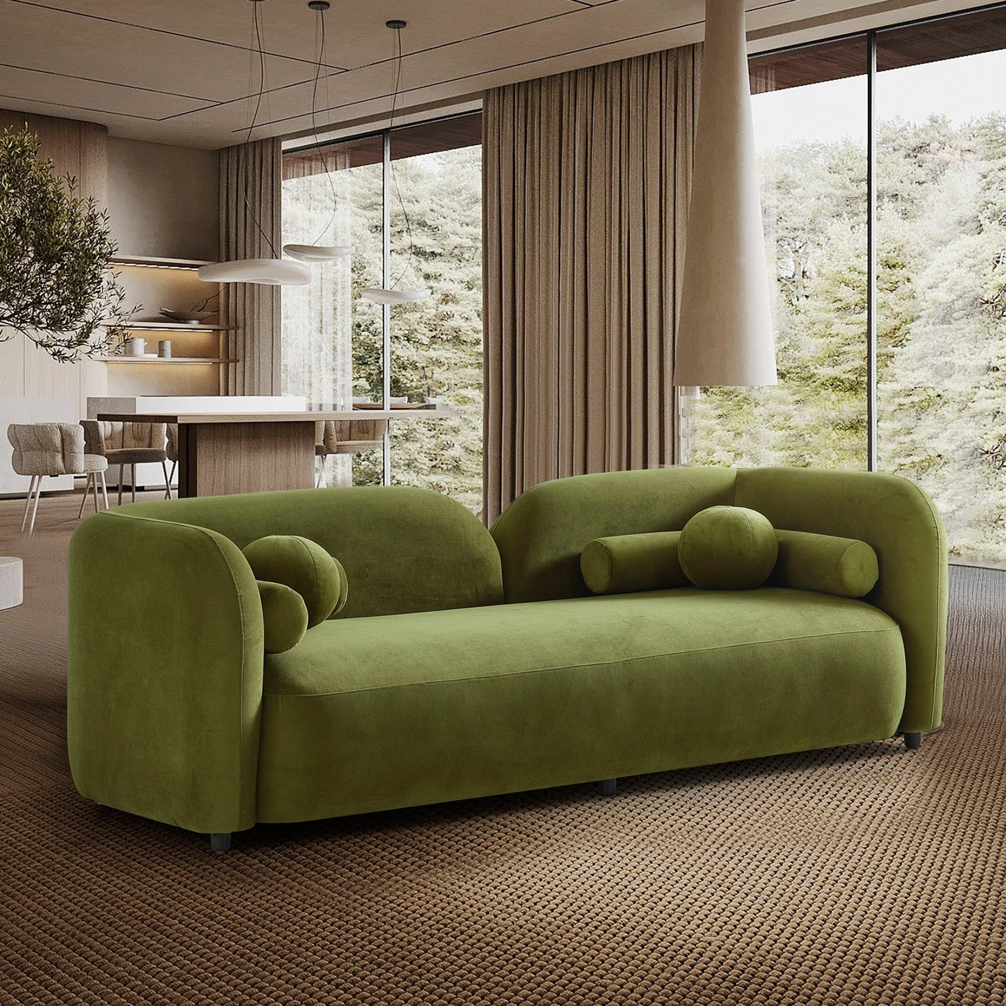 Donna Japandi Velvet Fabric Sofa