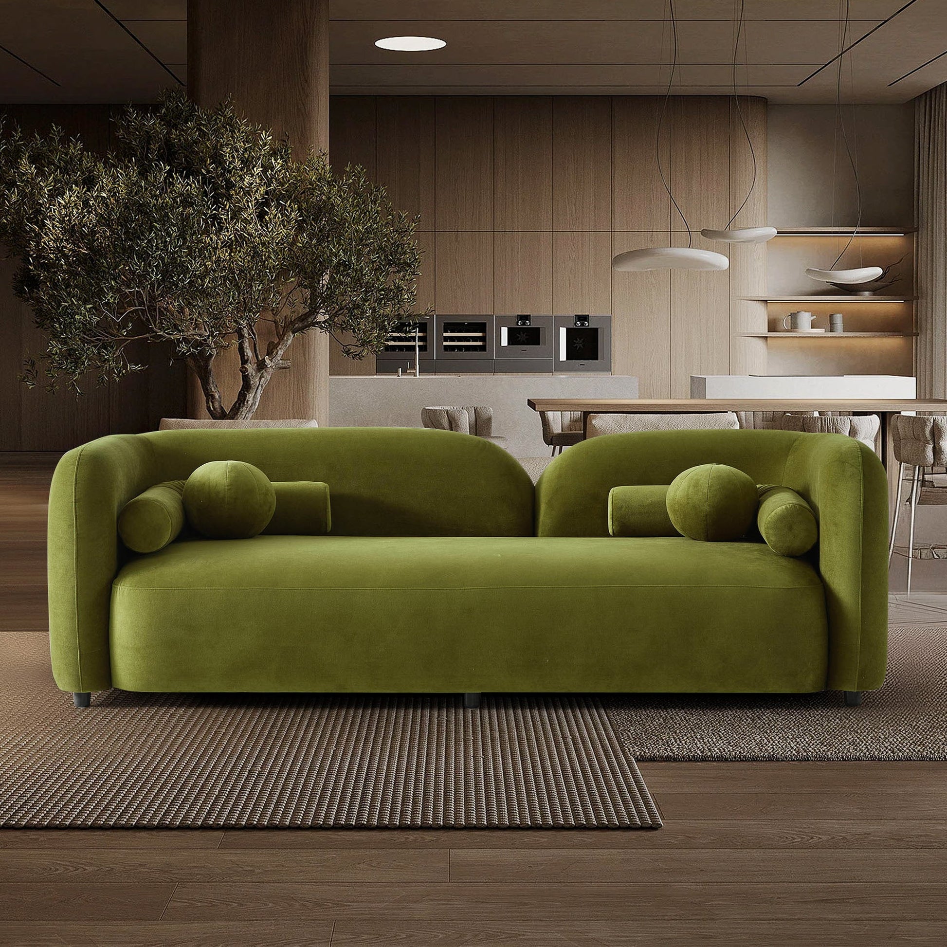 Donna Japandi Velvet Fabric Sofa
