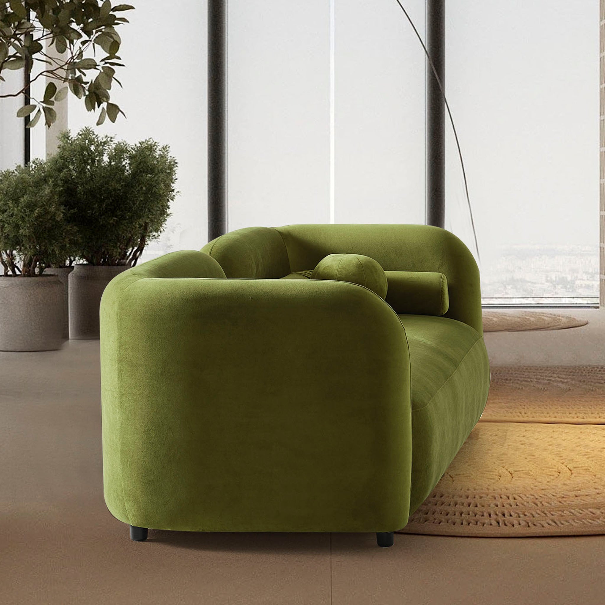 Donna Japandi Velvet Fabric Sofa