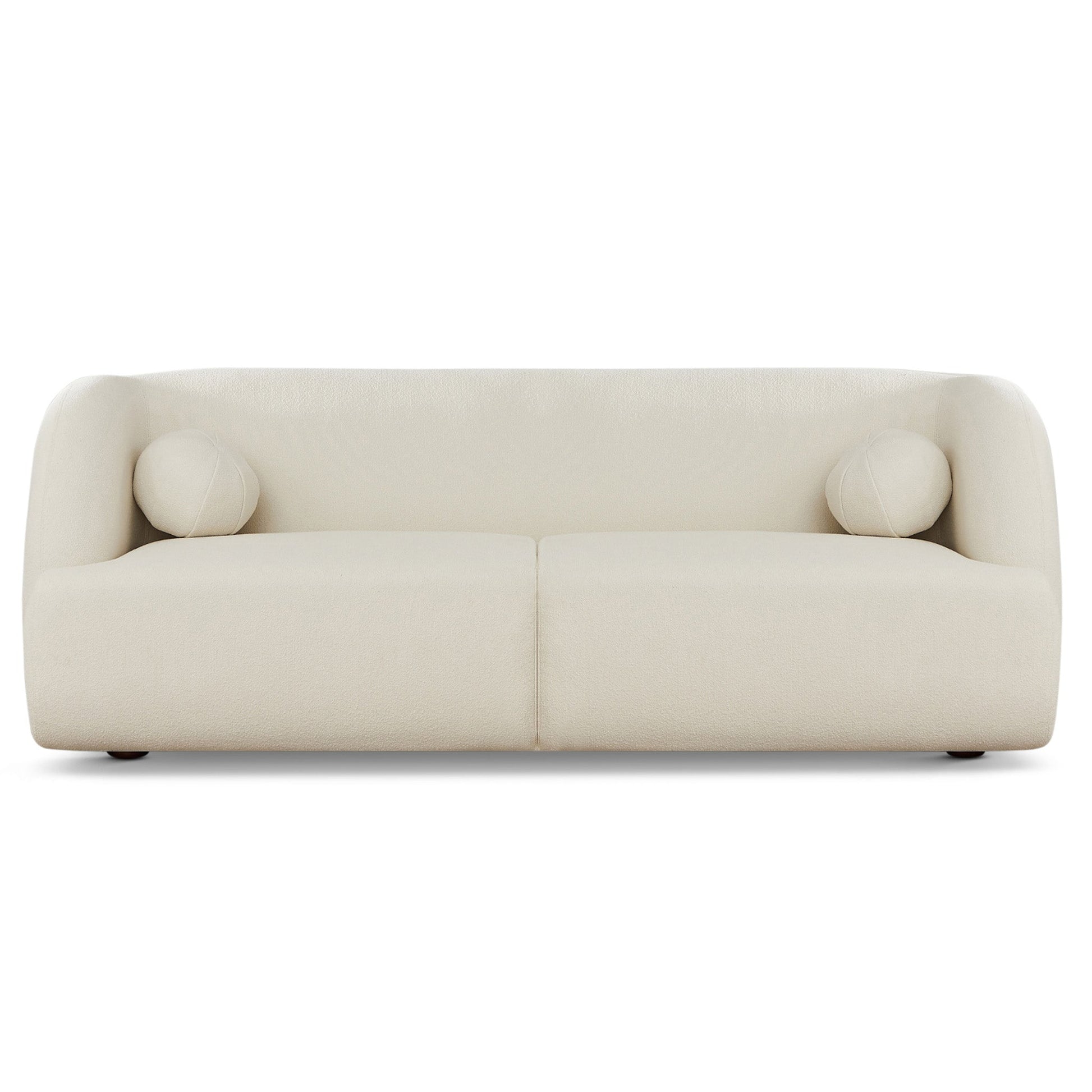 Anna Ivory Boucle Sofa | Modern Curved Japandi Seating