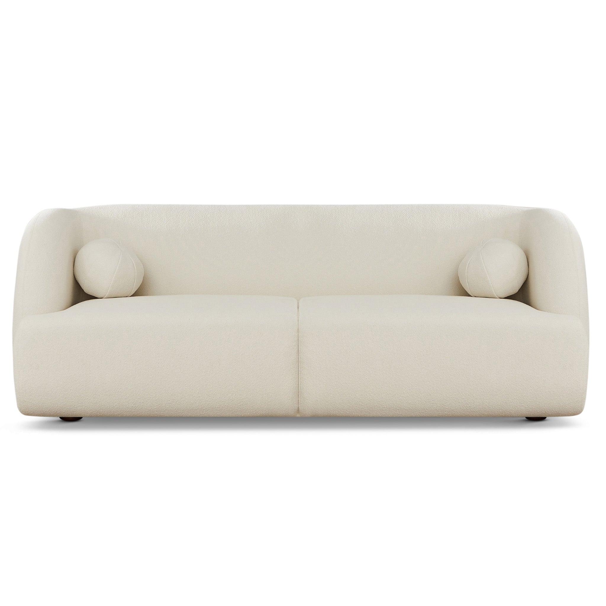 Anna Ivory Boucle Sofa | Modern Curved Japandi Seating