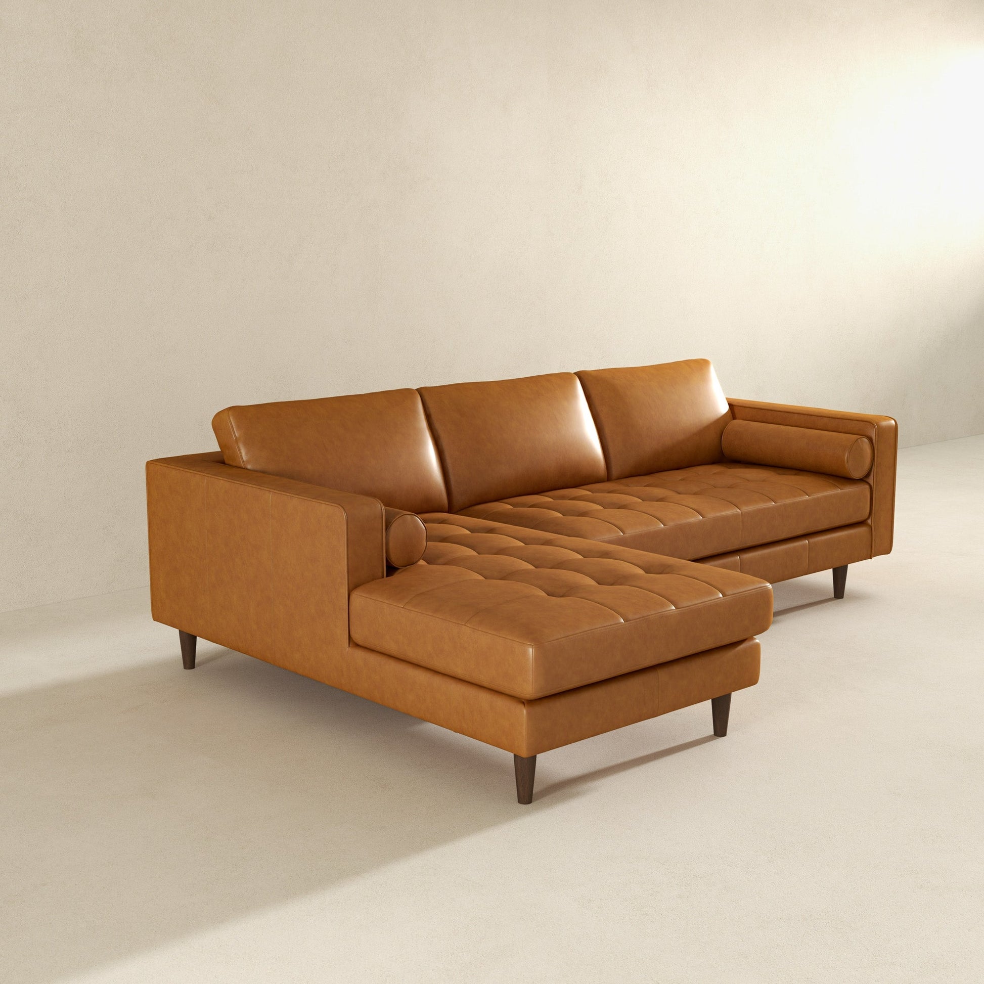 Anthony Luxurious L-Shaped Top Grain Leather Sectional Sofa