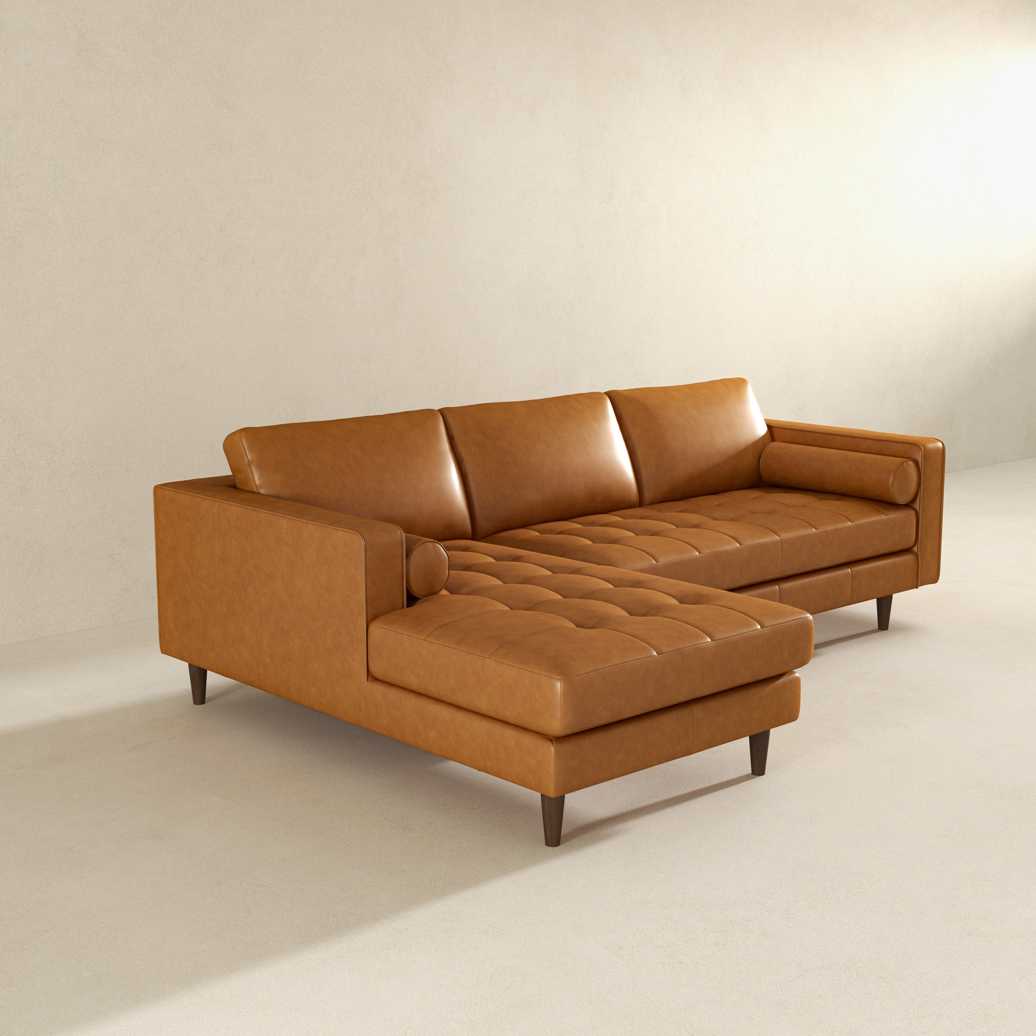 Anthony Luxurious L-Shaped Top Grain Leather Sectional Sofa