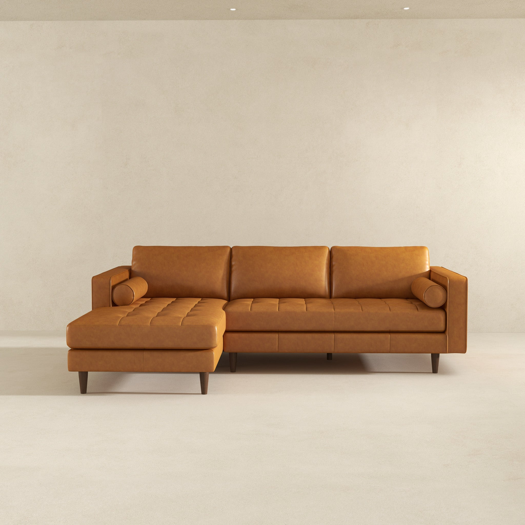 Anthony Luxurious L-Shaped Top Grain Leather Sectional Sofa