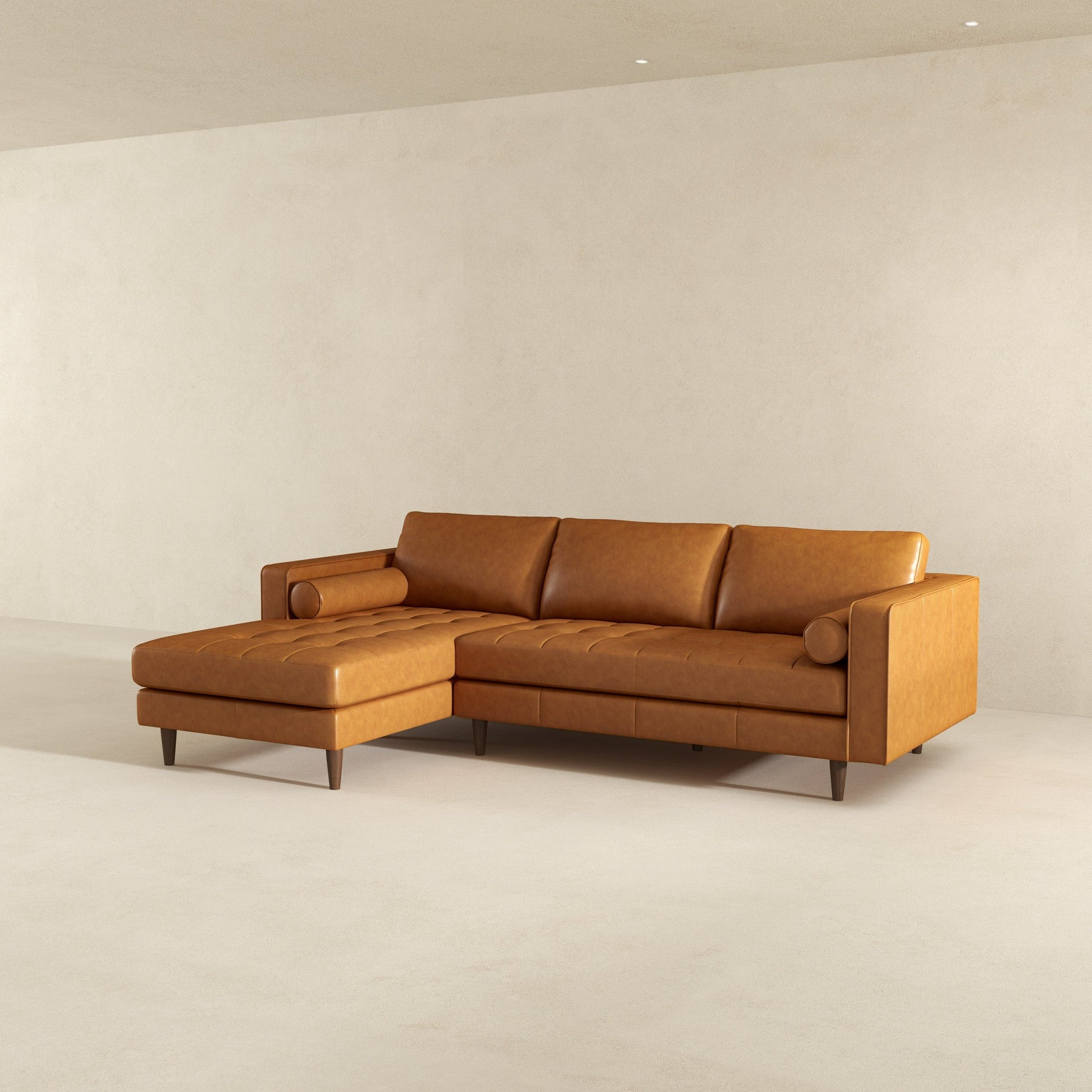 Anthony Luxurious L-Shaped Top Grain Leather Sectional Sofa