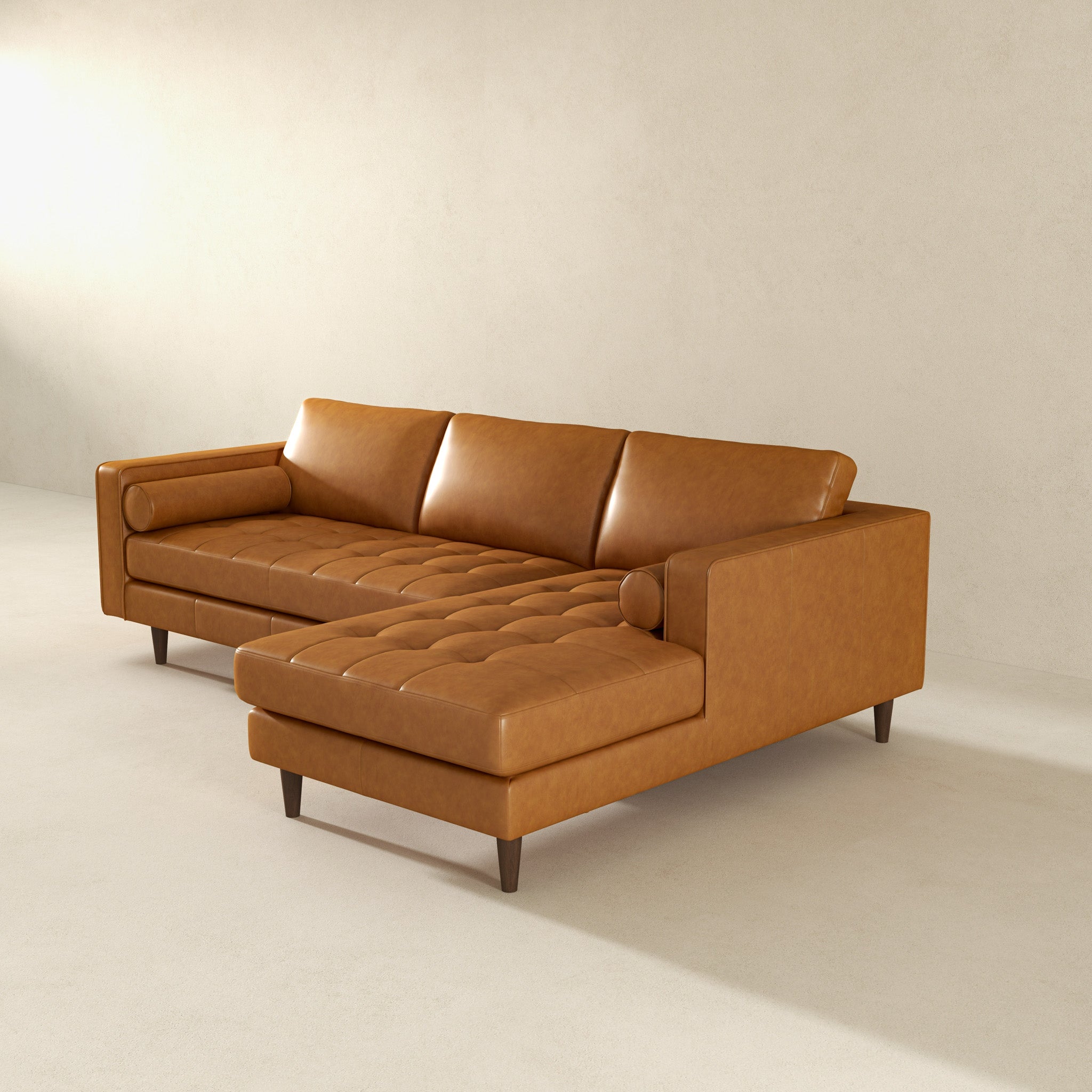 Anthony Luxurious L-Shaped Top Grain Leather Sectional Sofa