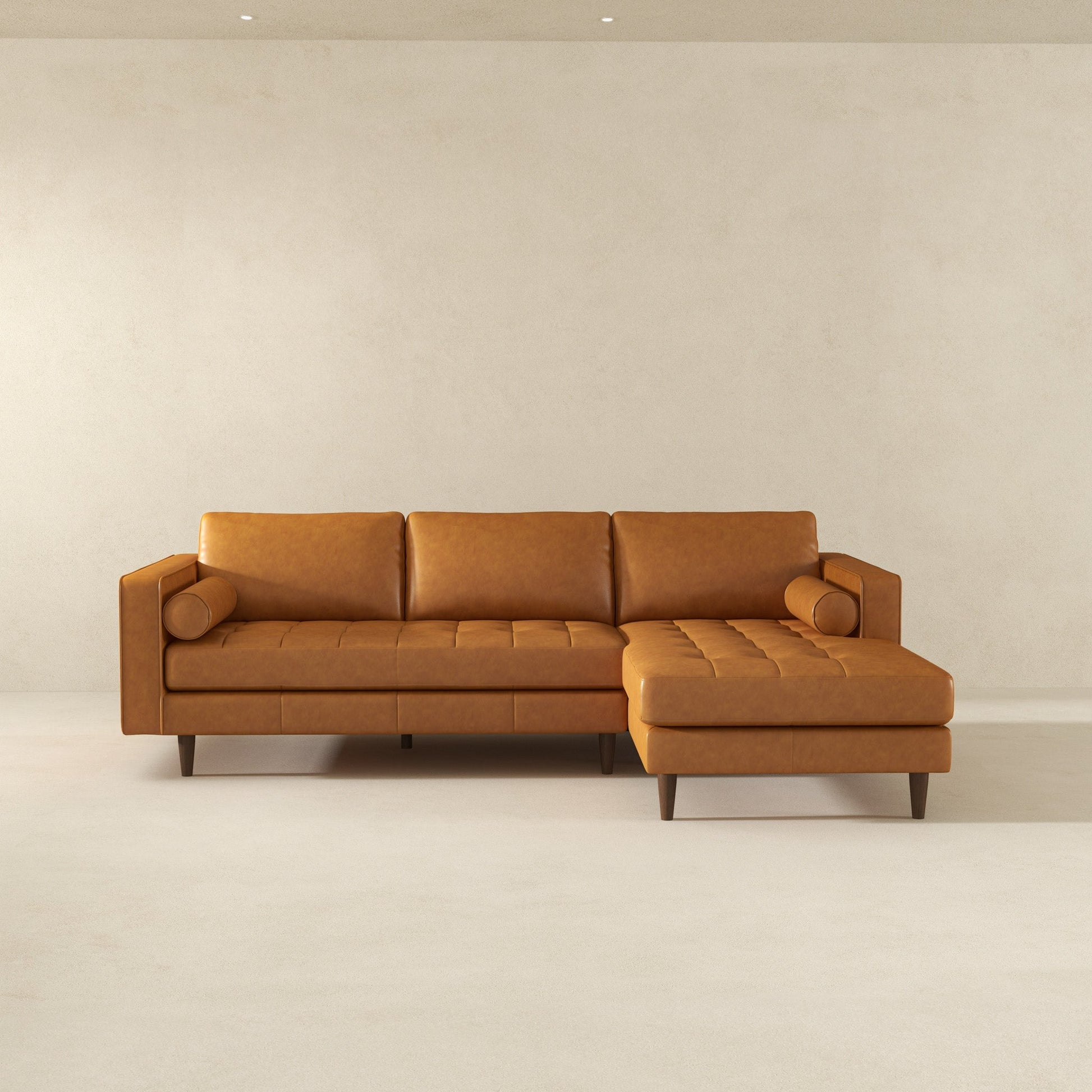 Anthony Luxurious L-Shaped Top Grain Leather Sectional Sofa
